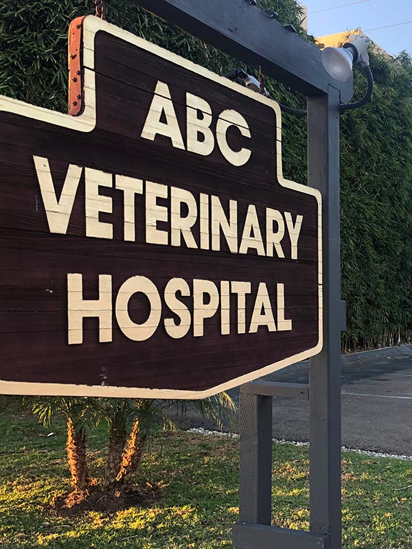 exterior front sign for ABC Veterinary Hospital Pacific Beach