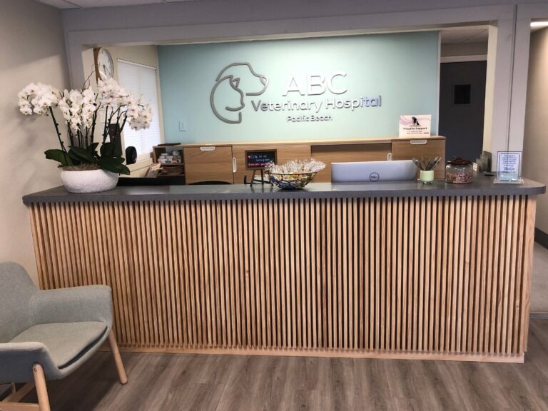 the reception area at abc veterinary clinic